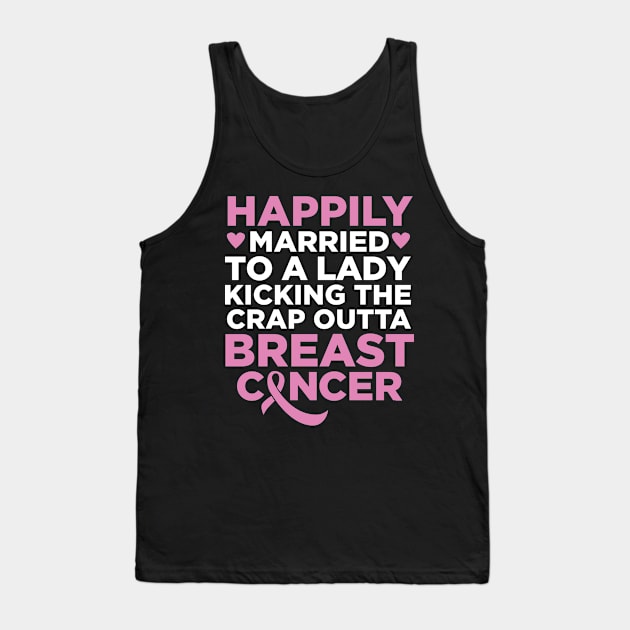 Wife Fighting Breast Cancer | Husband Support Tank Top by jomadado